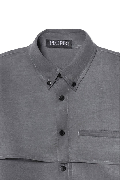 Men Gray Black Set - Shirt & Trousers