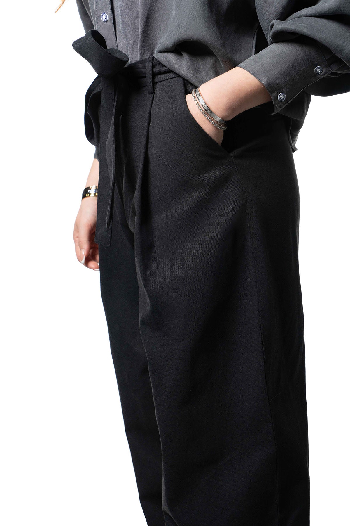 Women White & Black Set - Shirt & Trousers