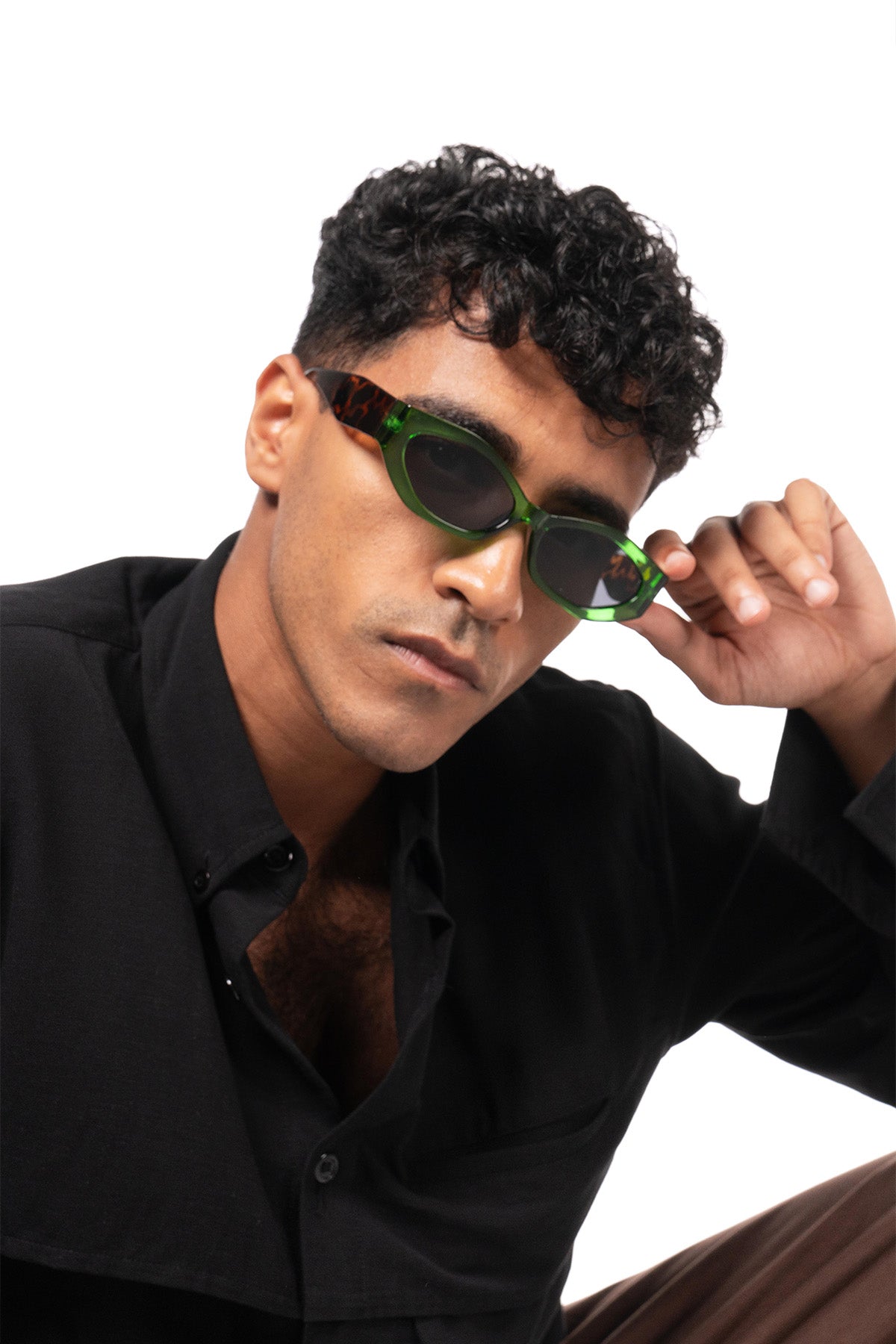 Men Black & Brown Set - Shirt & Trousers