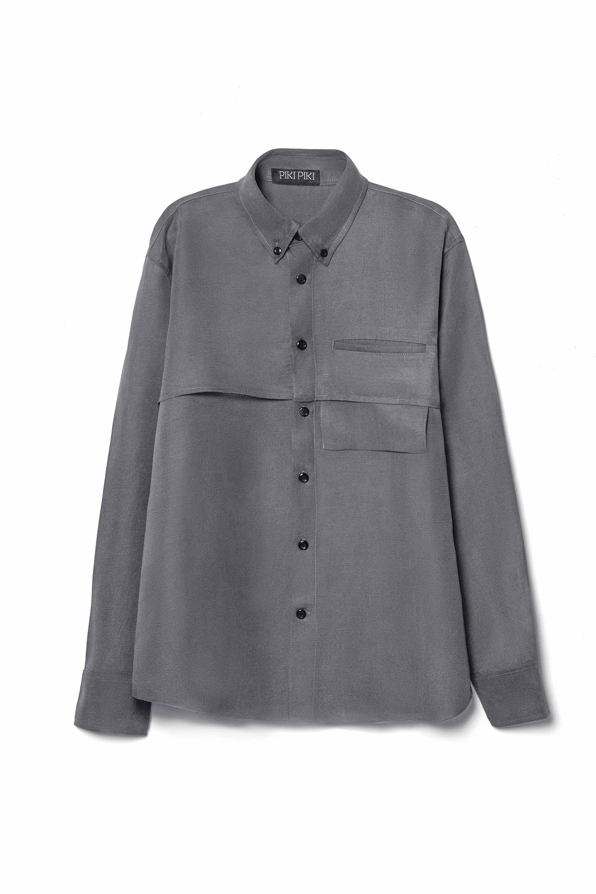 Men Gray Black Set - Shirt & Trousers