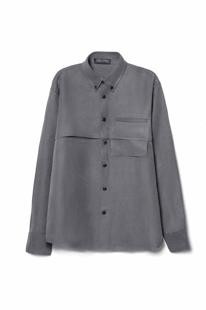 Men Gray Black Set - Shirt & Trousers