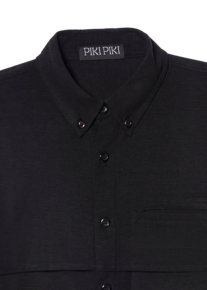 Relaxed Black Line Pocket Shirt