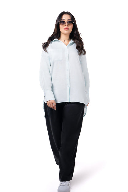 Women Light Blue & Black Set - Shirt & Trousers