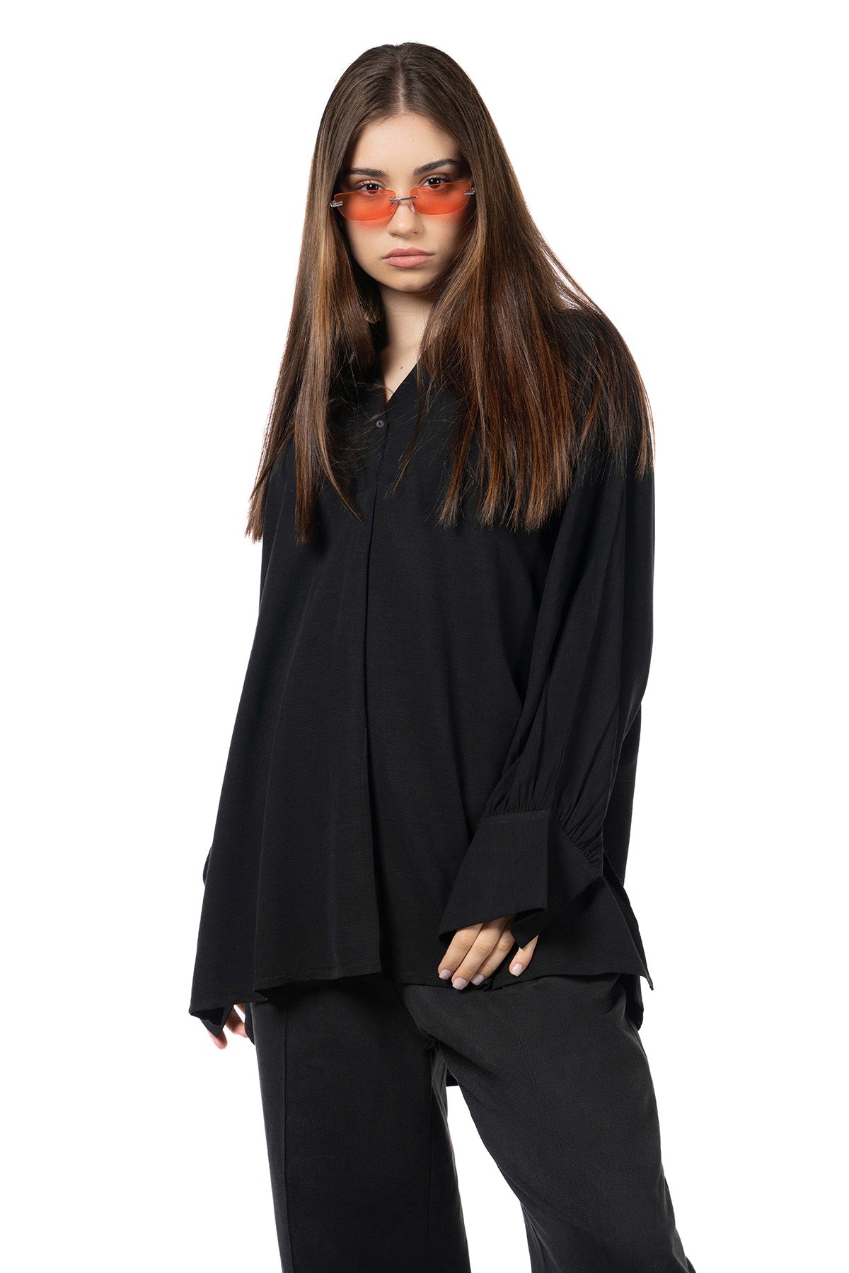 Women Black & Brown Set - Shirt & Trousers