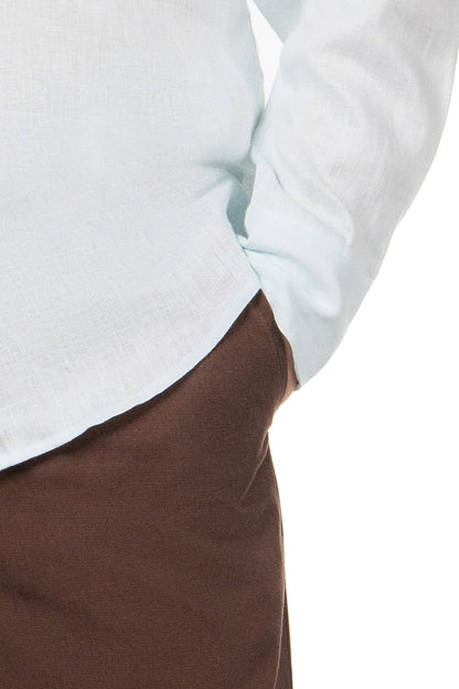 Men Light Blue & Brown Set - Shirt & Trousers