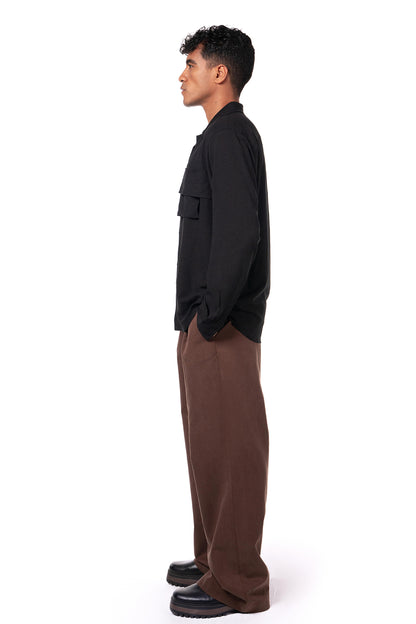 Men Black & Brown Set - Shirt & Trousers