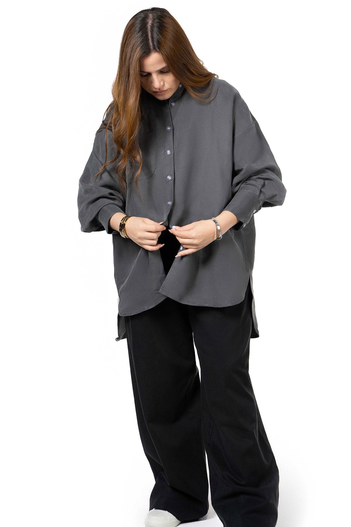 Tailored Black Tencel Trousers
