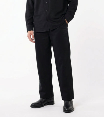Black Rayon Linen Shirt & Black Tencel Cotton Trousers
