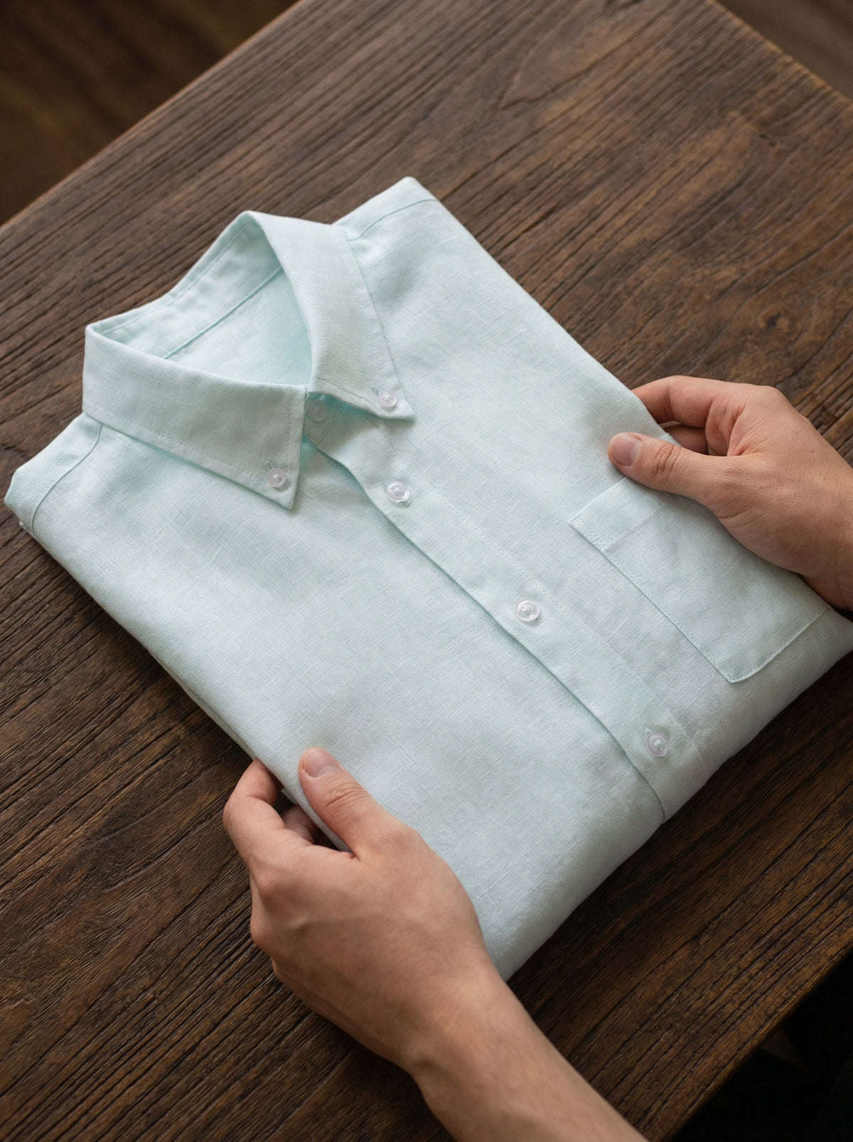 pure linen light blue shirt