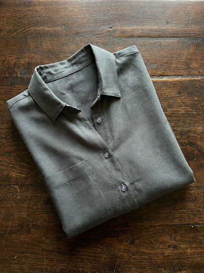 CUPRO rayon linen fabrics shirts gray