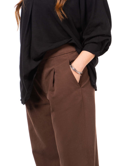 Tailored Brown Tencel Trousers